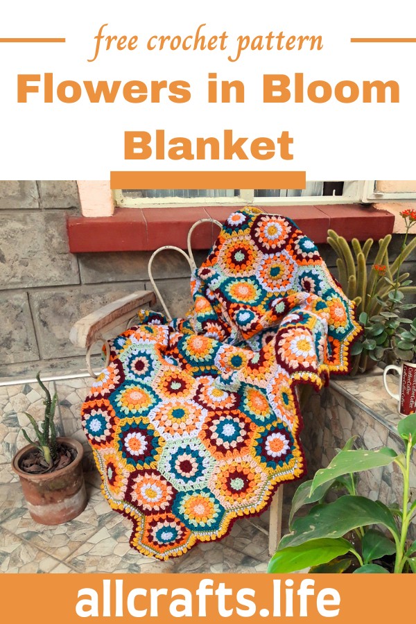 Crochet Flowers in Bloom Blanket Pattern