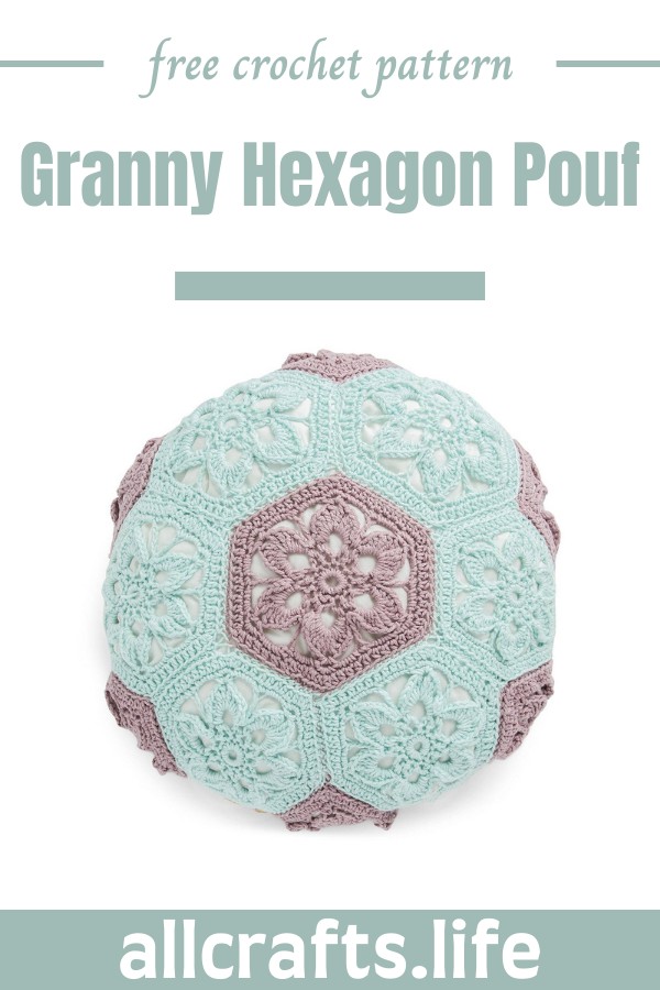 Crochet Granny Hexagon Pouf Pattern