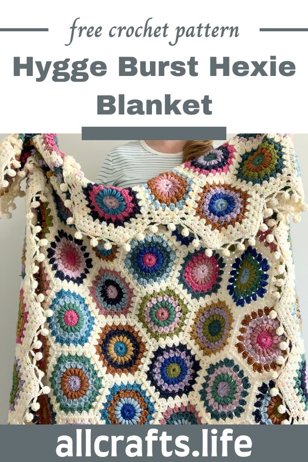 Crochet Hygge Burst Hexie Blanket Pattern