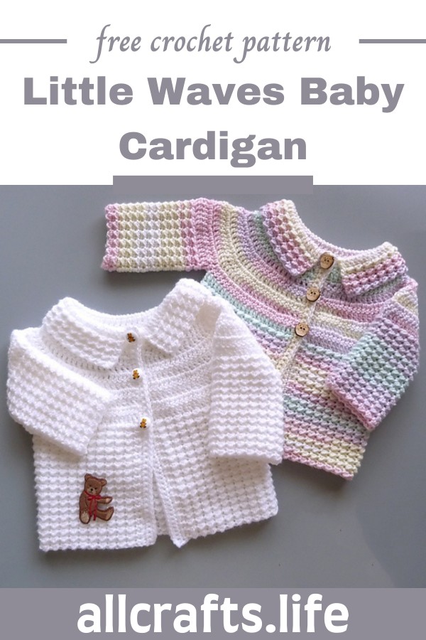 Crochet Little Waves Baby Cardigan Pattern