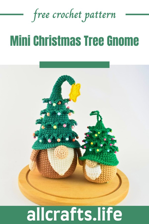 Crochet Mini Christmas Tree Gnome Pattern