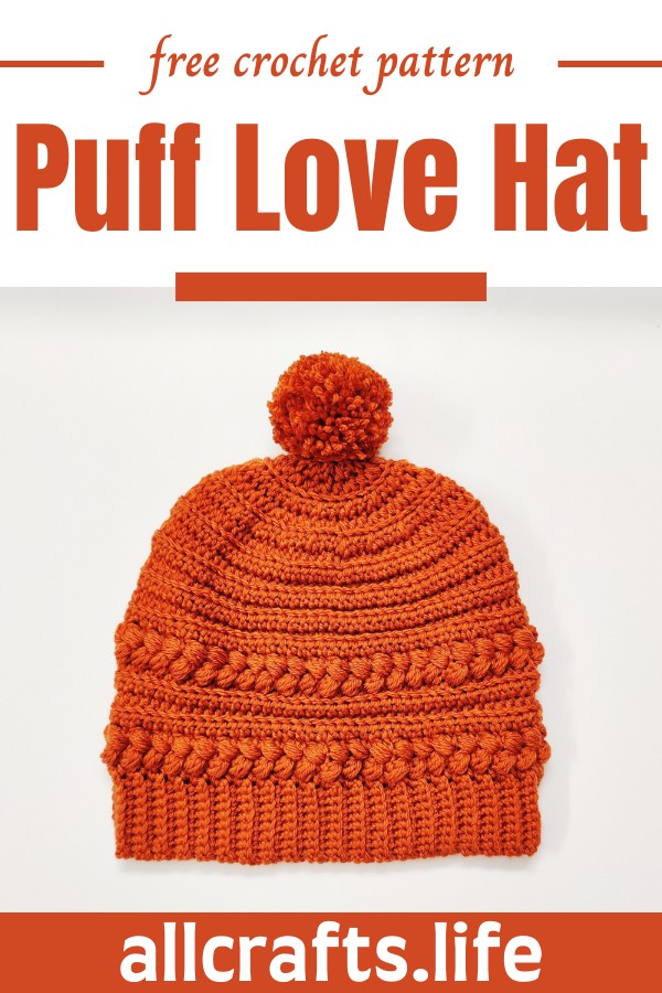 Crochet Puff Love Hat Pattern