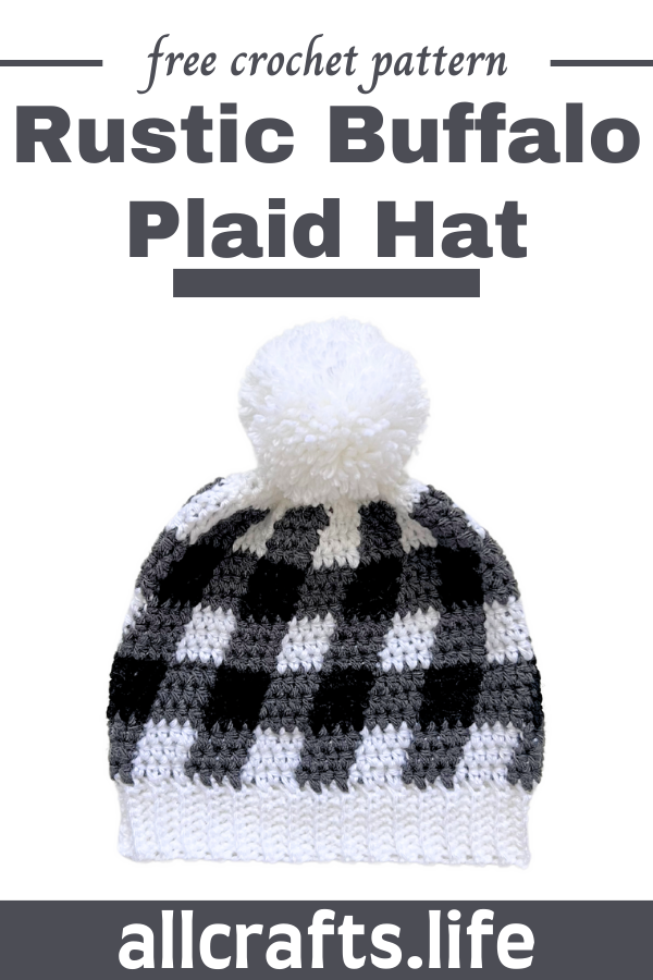 Crochet Rustic Buffalo Plaid Hat Pattern