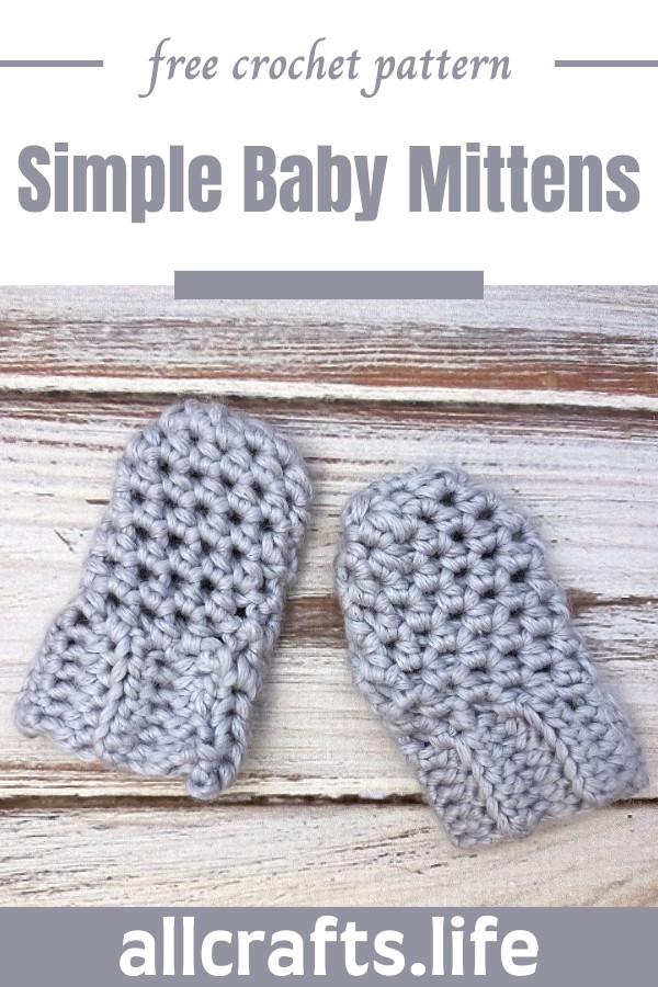 Crochet Simple Baby Mittens Pattern
