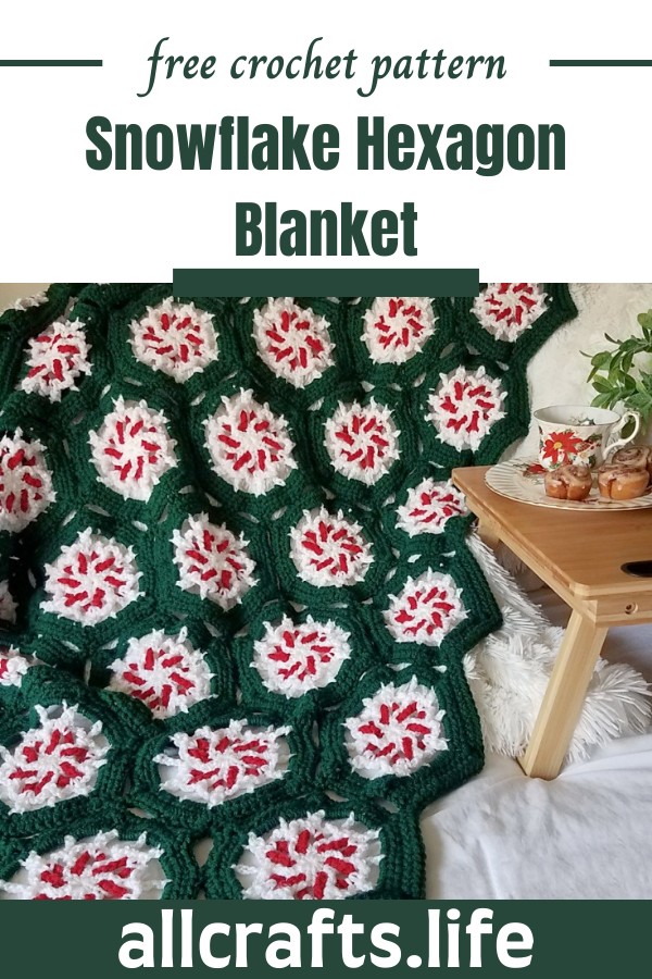 Crochet Snowflake Hexagon Blanket Pattern