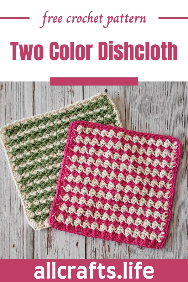 Crochet Two Color Dishcloth Pattern