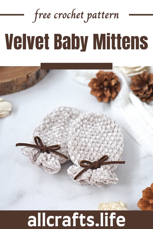 Crochet Velvet Baby Mittens Pattern