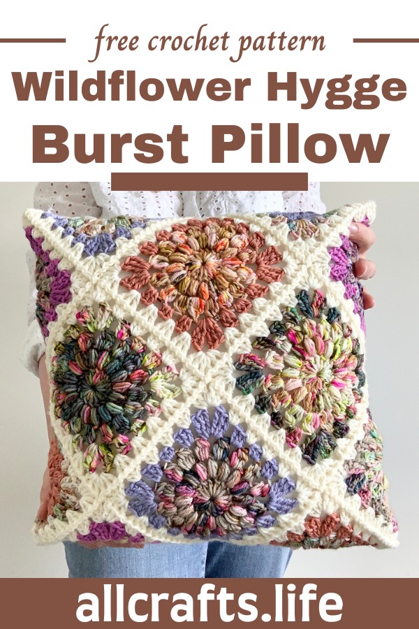 Crochet Wildflower Hygge Burst Pillow Pattern