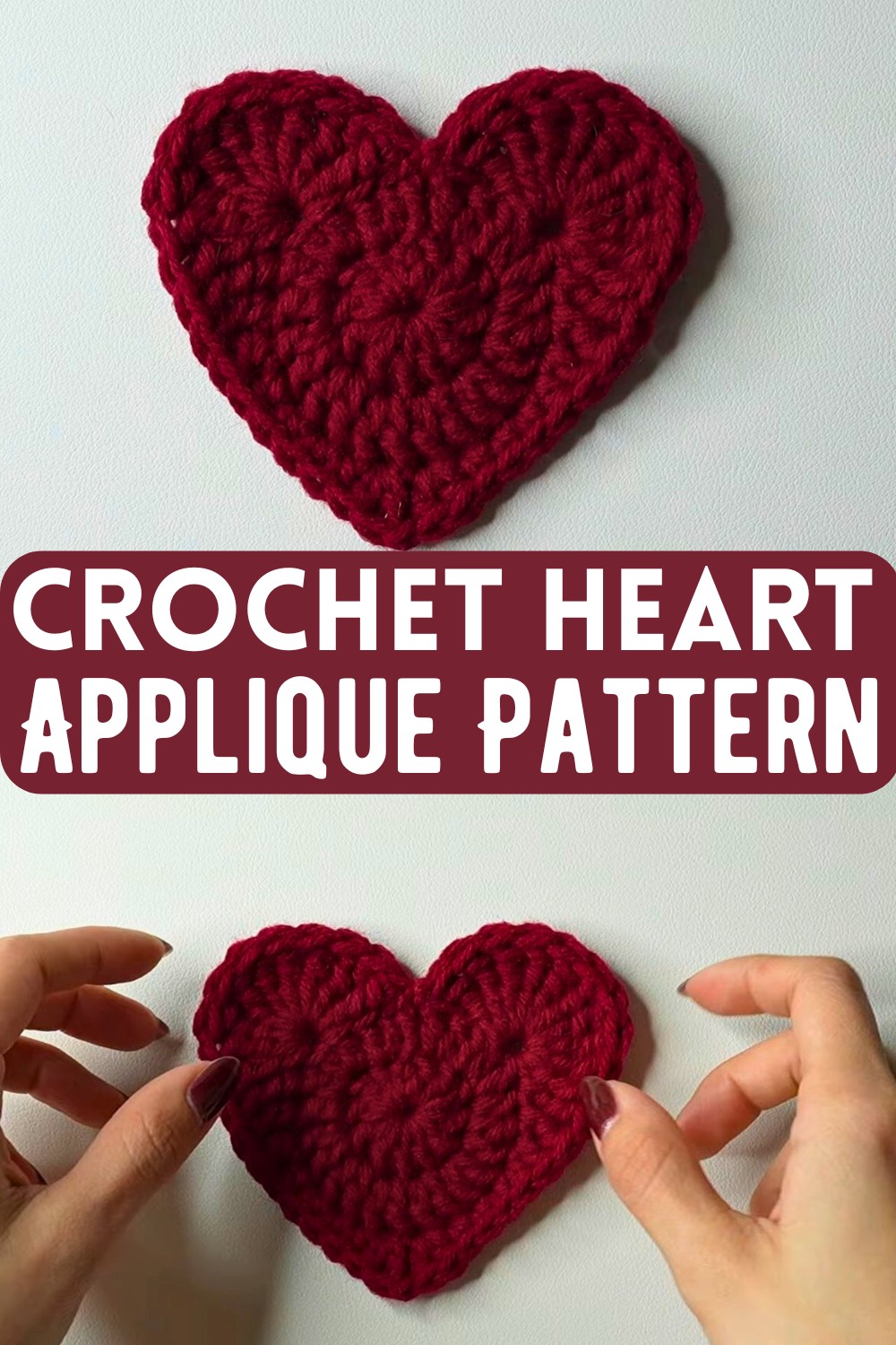 Crochet Heart Applique Pattern