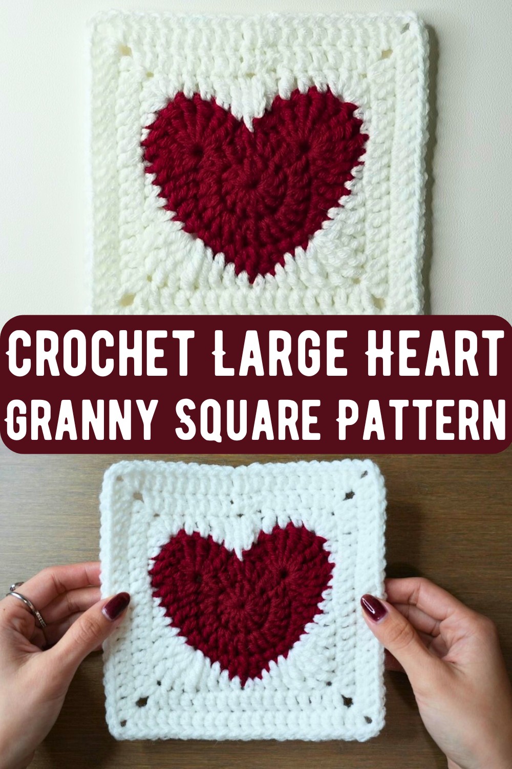 Crochet Large Heart Granny Square Pattern