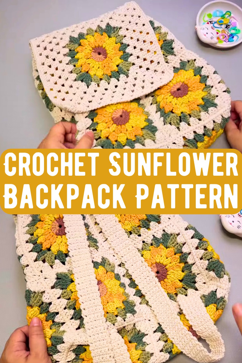 Crochet Sunflower Backpack Pattern