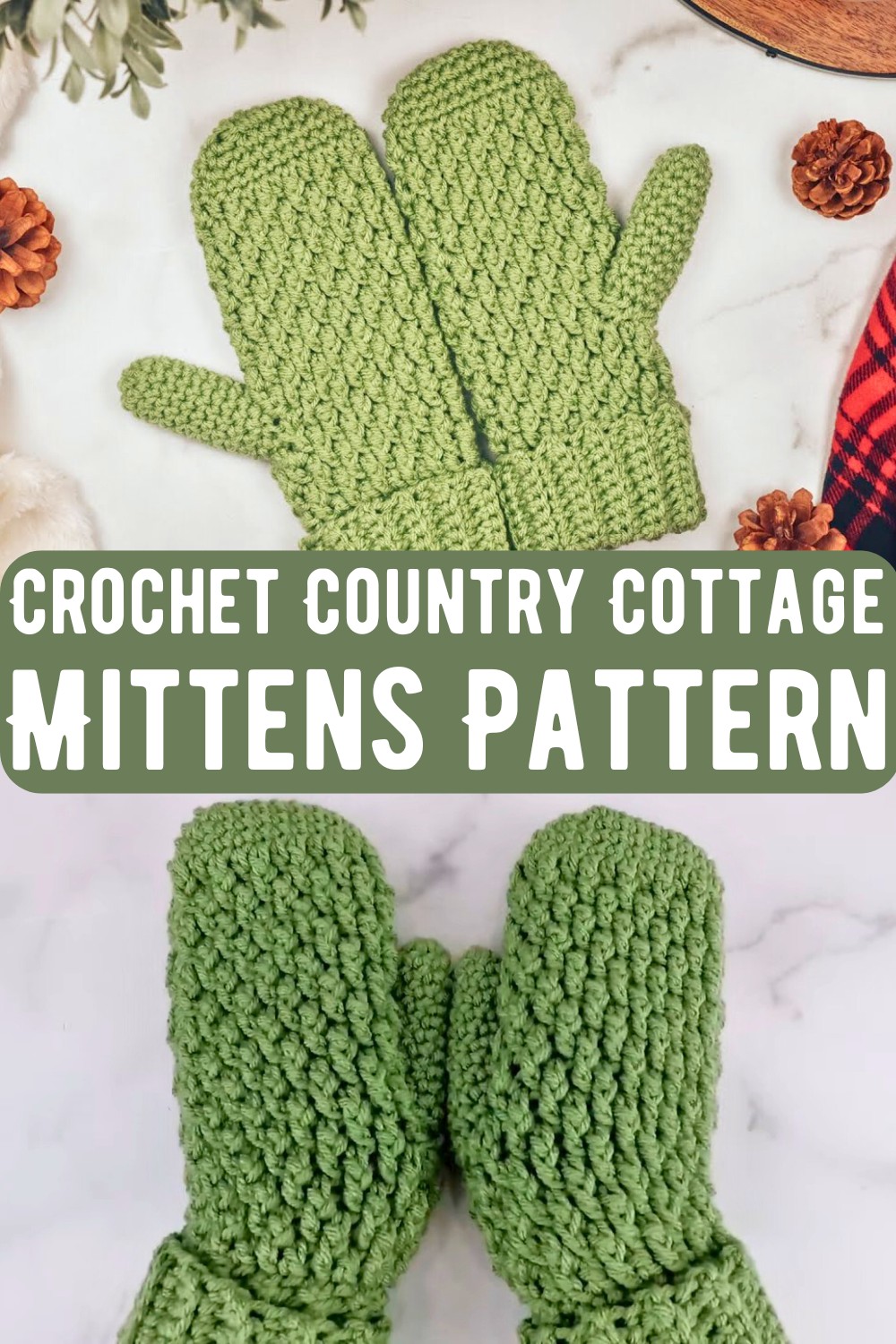 Crochet Country Cottage Mittens Pattern