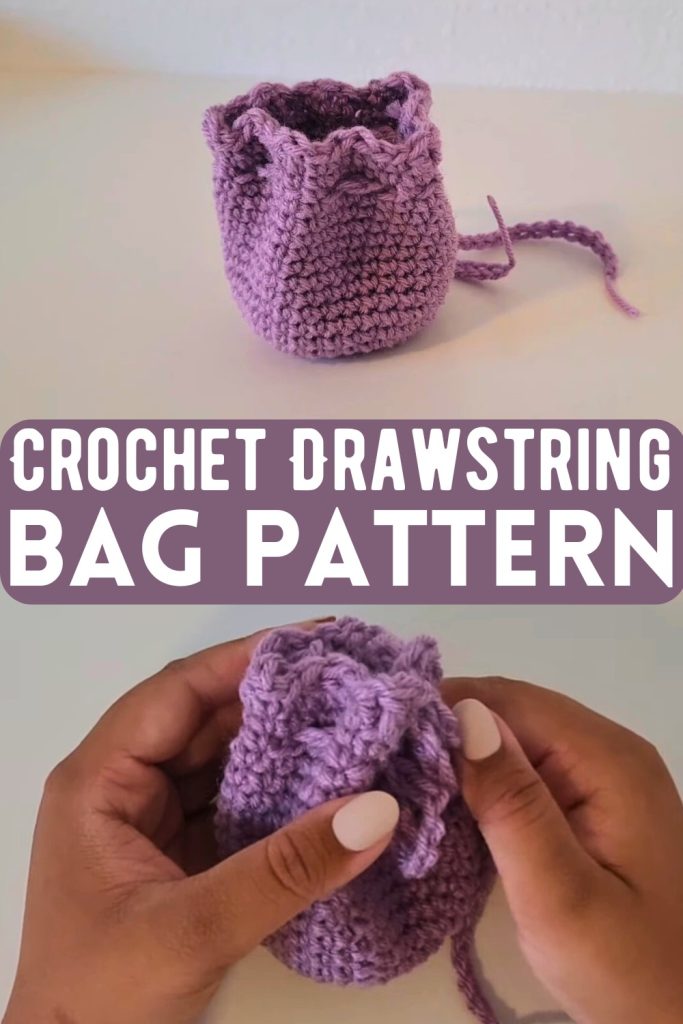 Crochet Drawstring Bag Patterns With Cute Textured Designs - The Cochetry