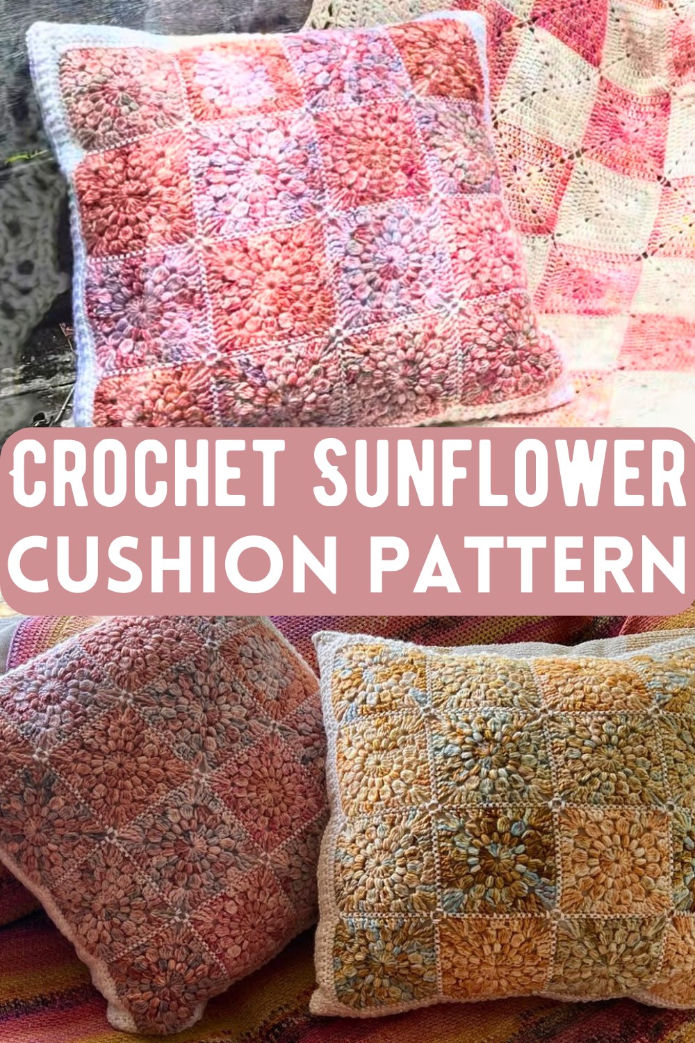 Crochet Sunflower Cushion Pattern