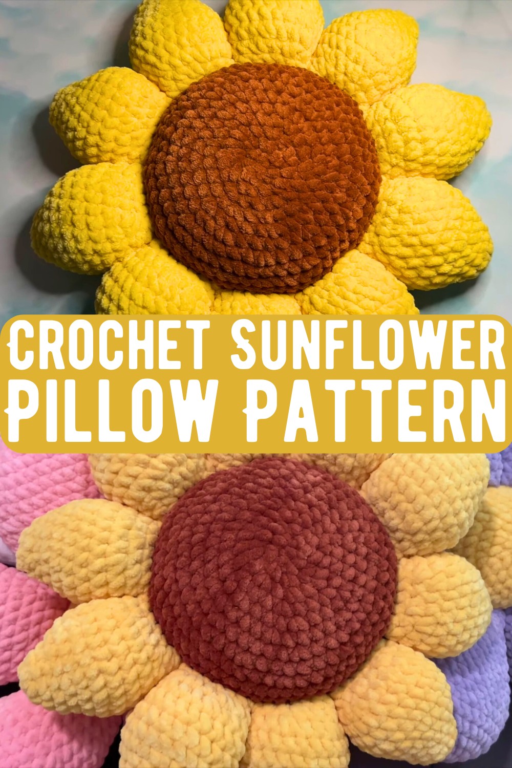 Crochet Sunflower Pillow Pattern