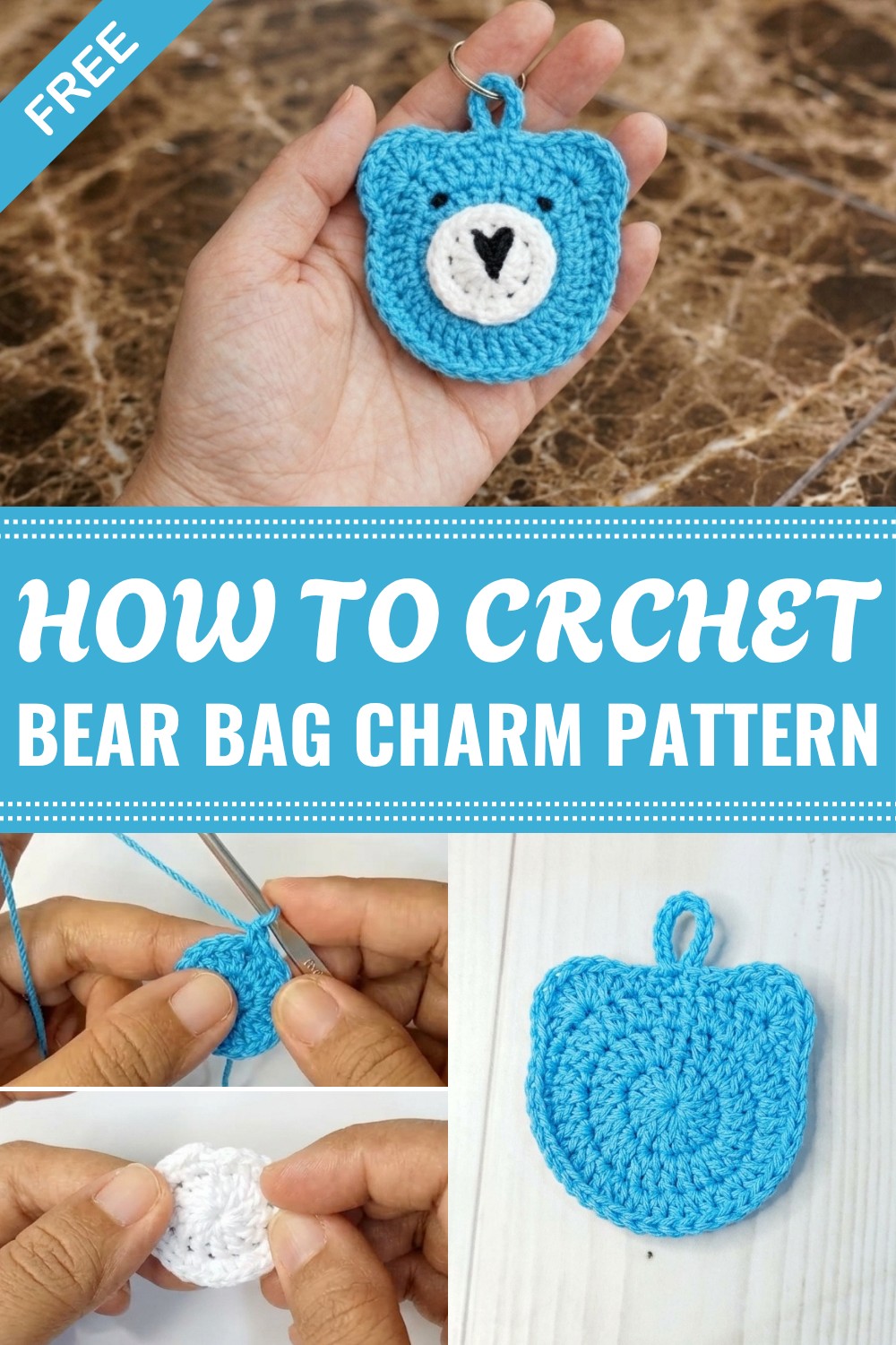Crochet Bear Bag Charm Pattern
