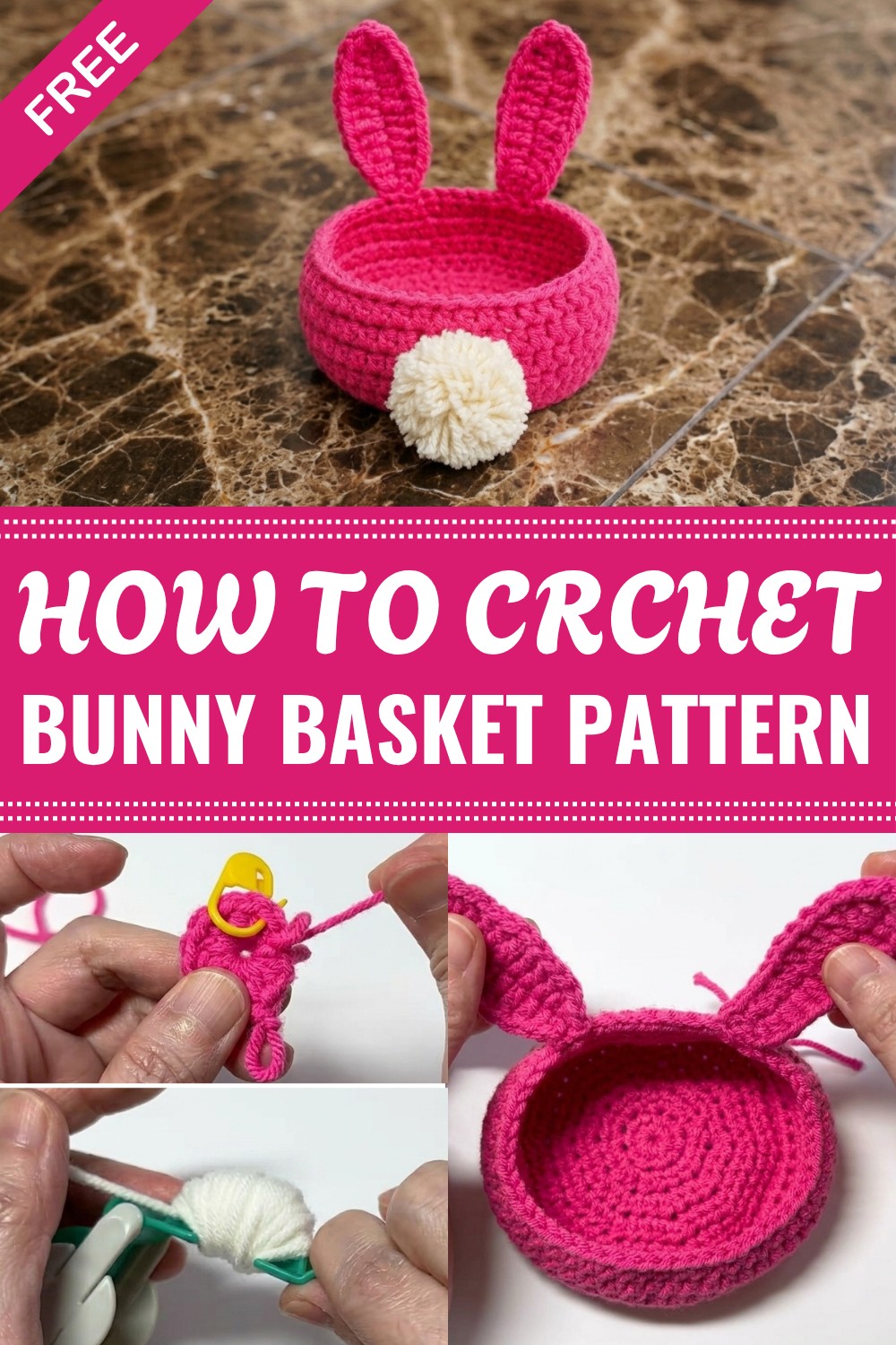 Crochet Bunny Basket Pattern