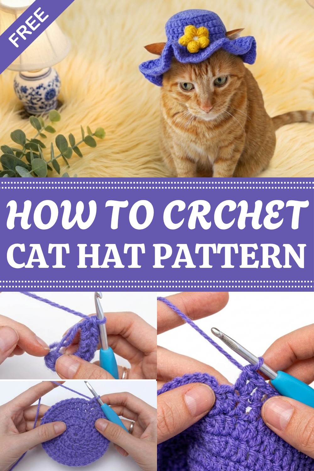 Crochet Cat Hat Pattern