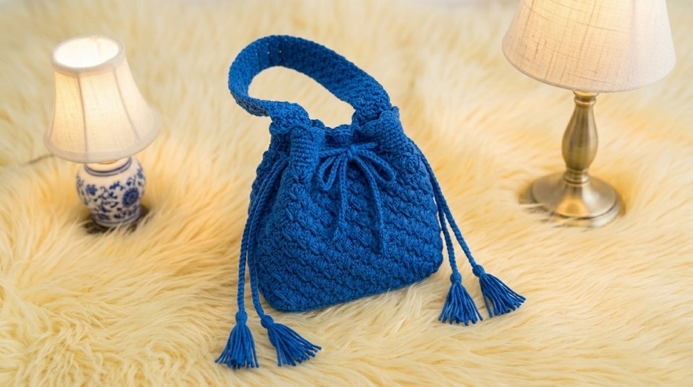 Crochet Drawstring Bag Pattern 5