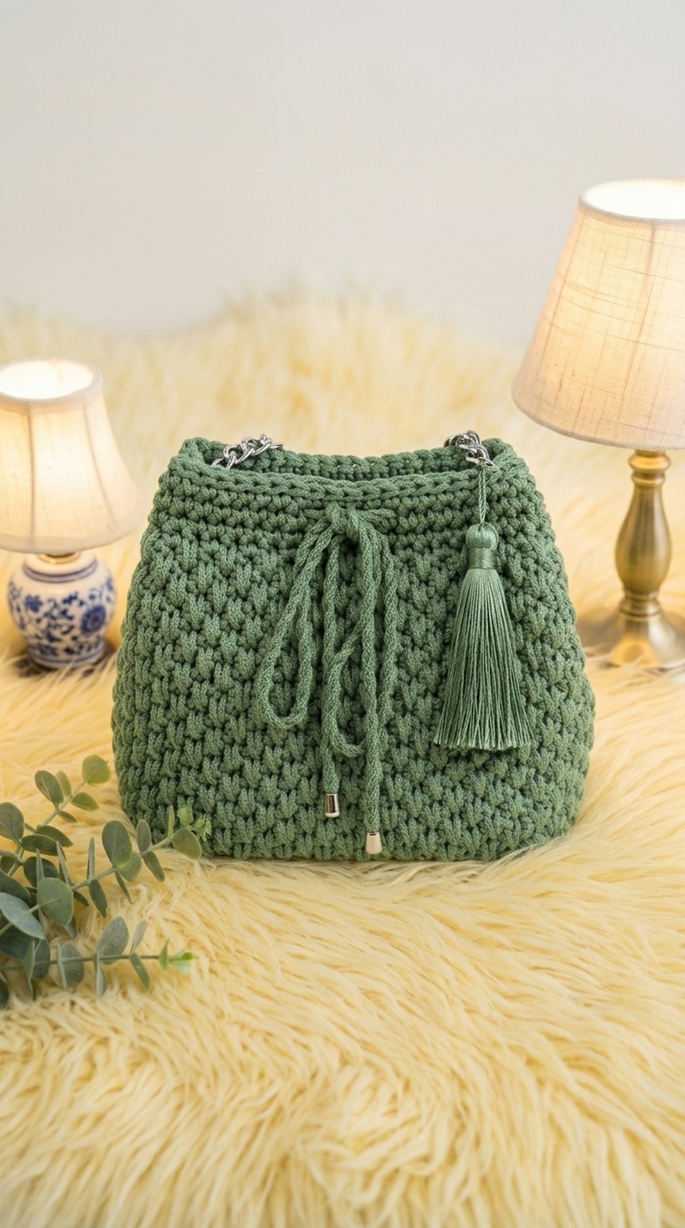 Crochet Drawstring Bag Pattern 6