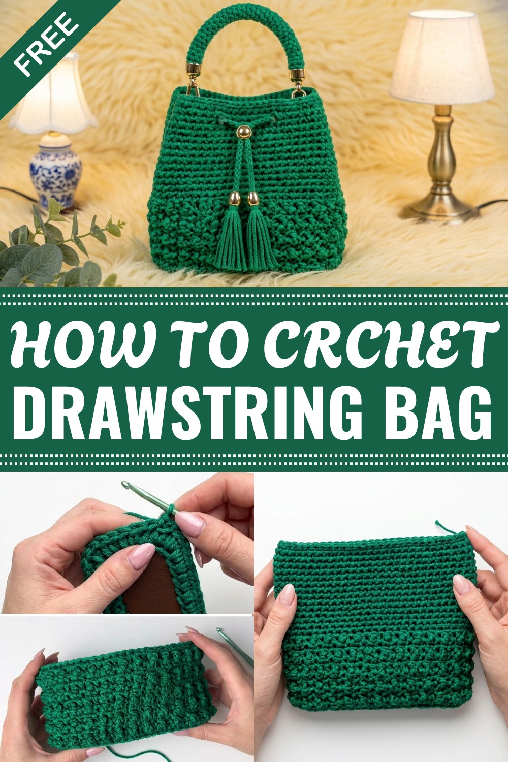 Crochet Drawstring Bag Pattern
