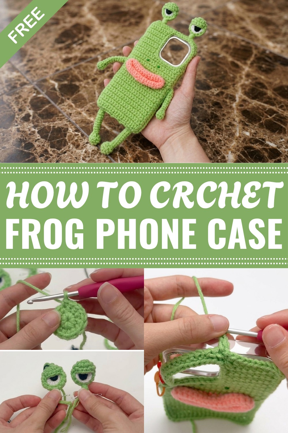 Crochet Frog Phone Case Pattern