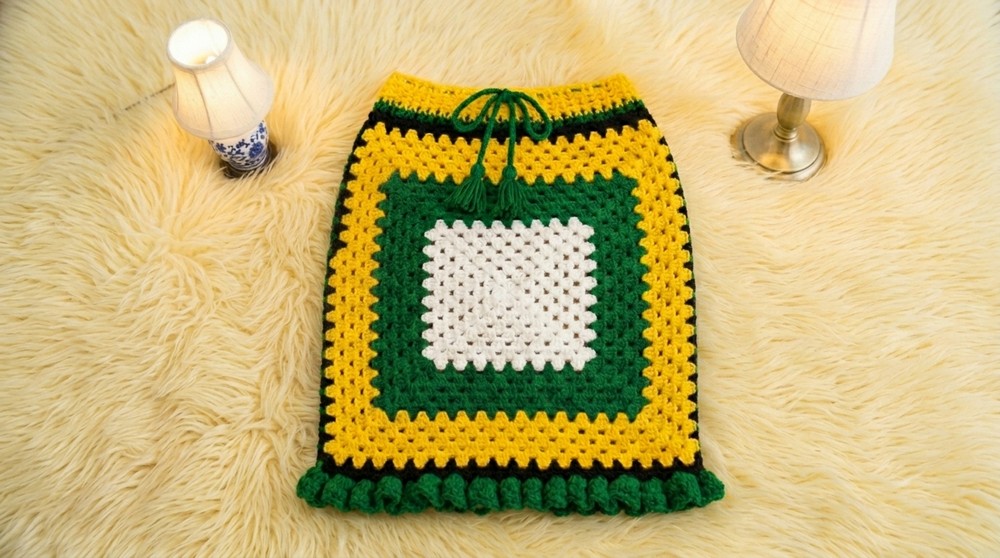 Crochet Granny Square Skirt Pattern 5