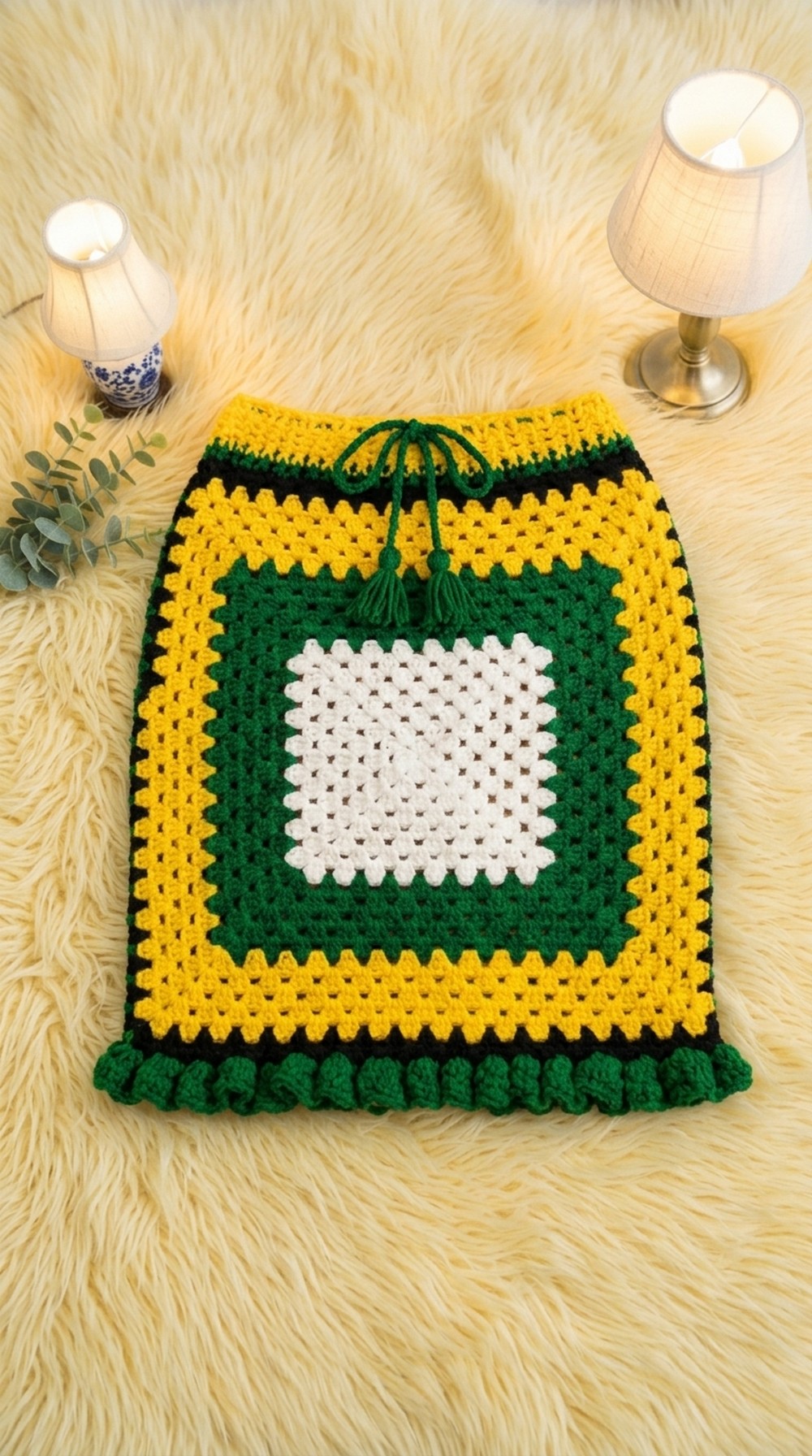 Crochet Granny Square Skirt Pattern 6