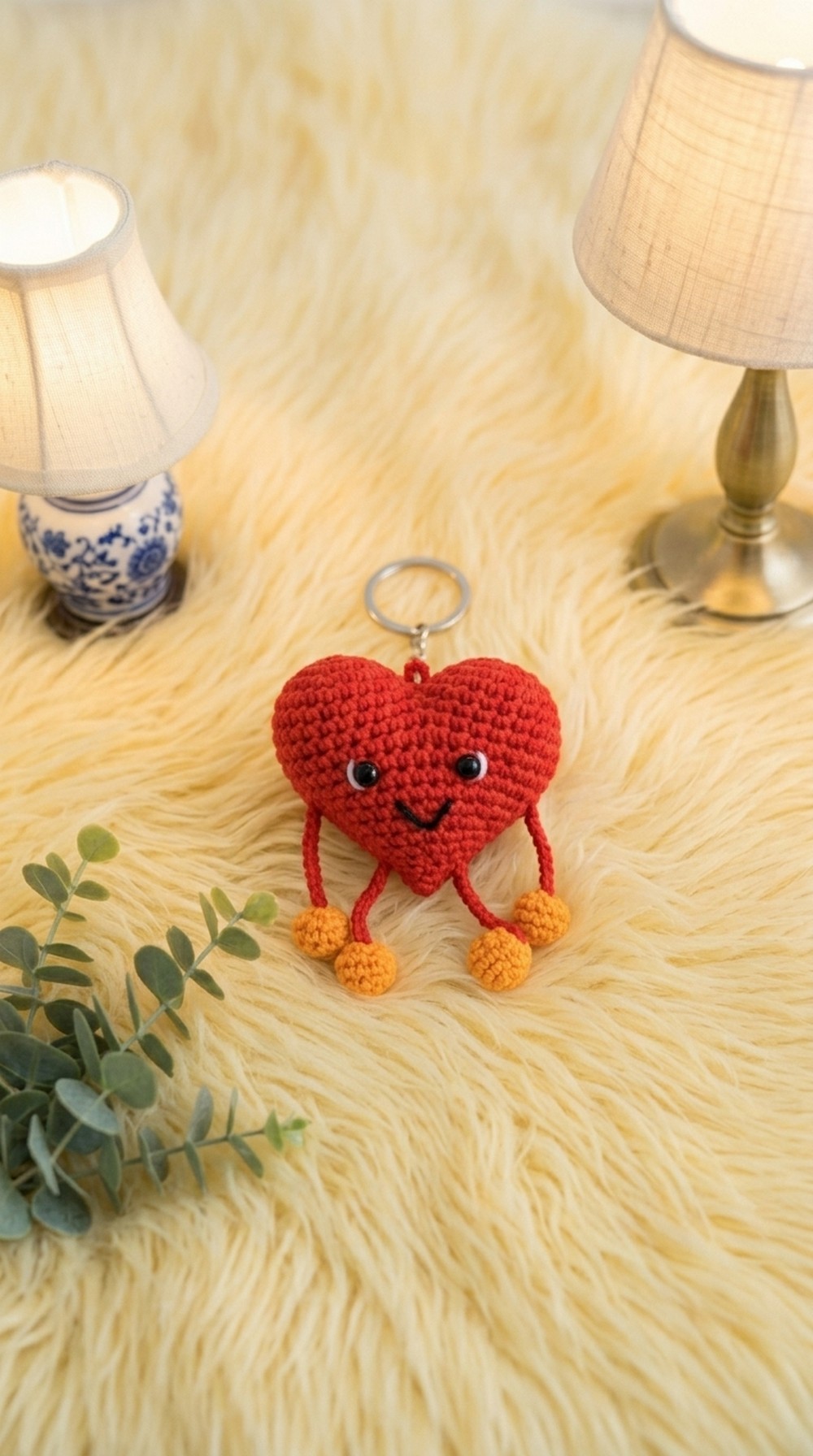 Crochet Heart Keyring Pattern 6