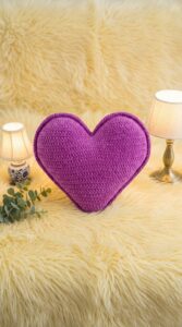 Crochet Heart Pillow Pattern 6