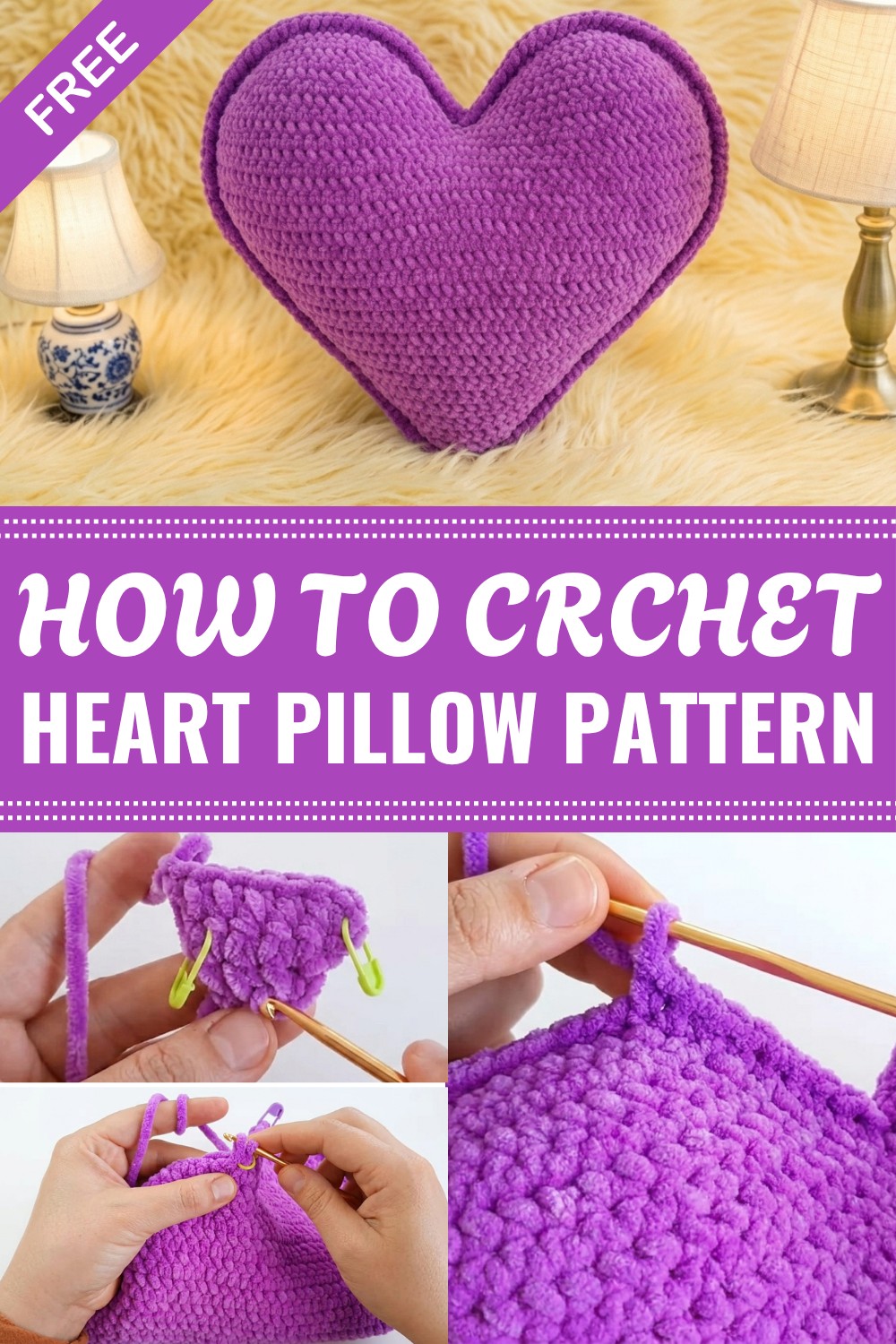 Crochet Heart Pillow Pattern