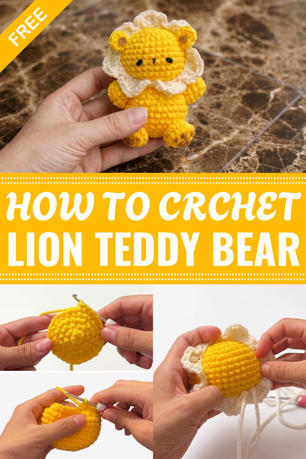 Crochet Lion Teddy Bear Pattern