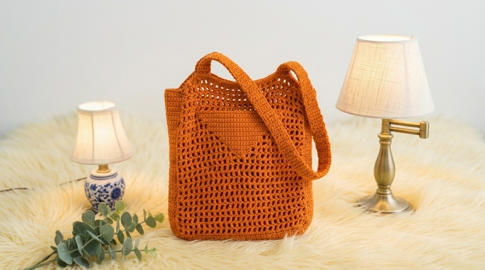 Crochet Mesh Tote Bag Pattern 5