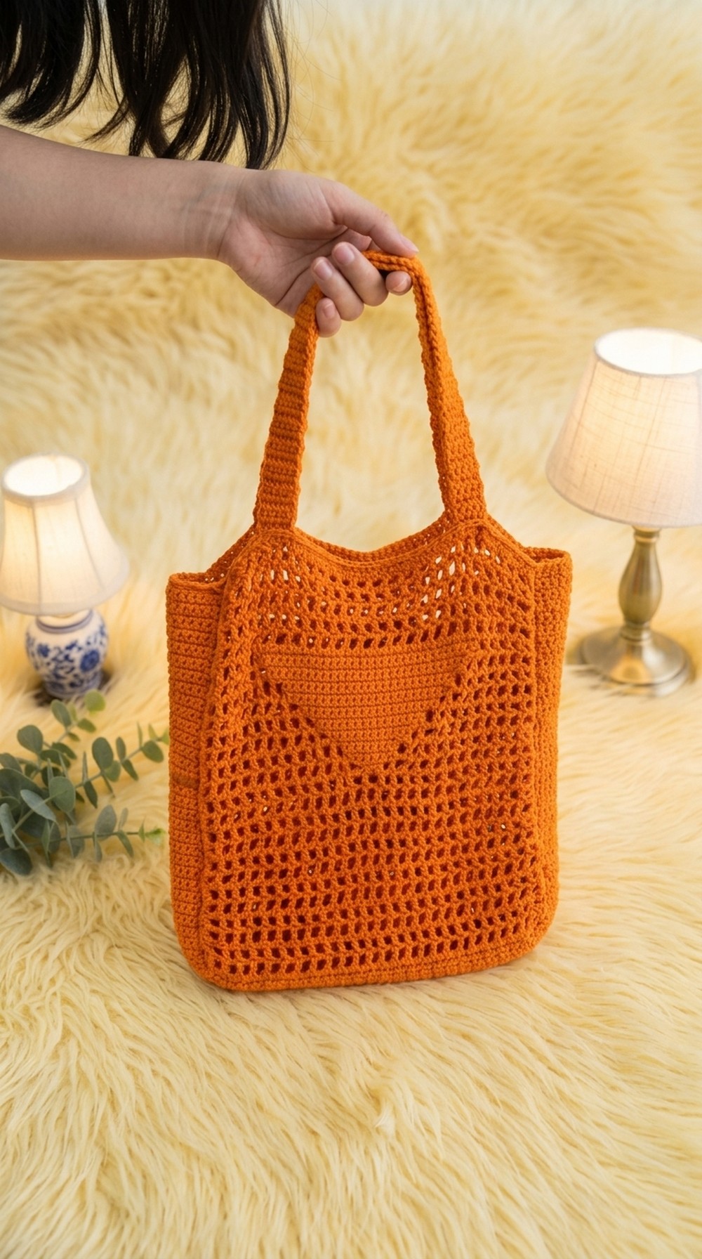 Crochet Mesh Tote Bag Pattern 6