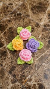 Crochet Mini Roses Flower Pattern 6