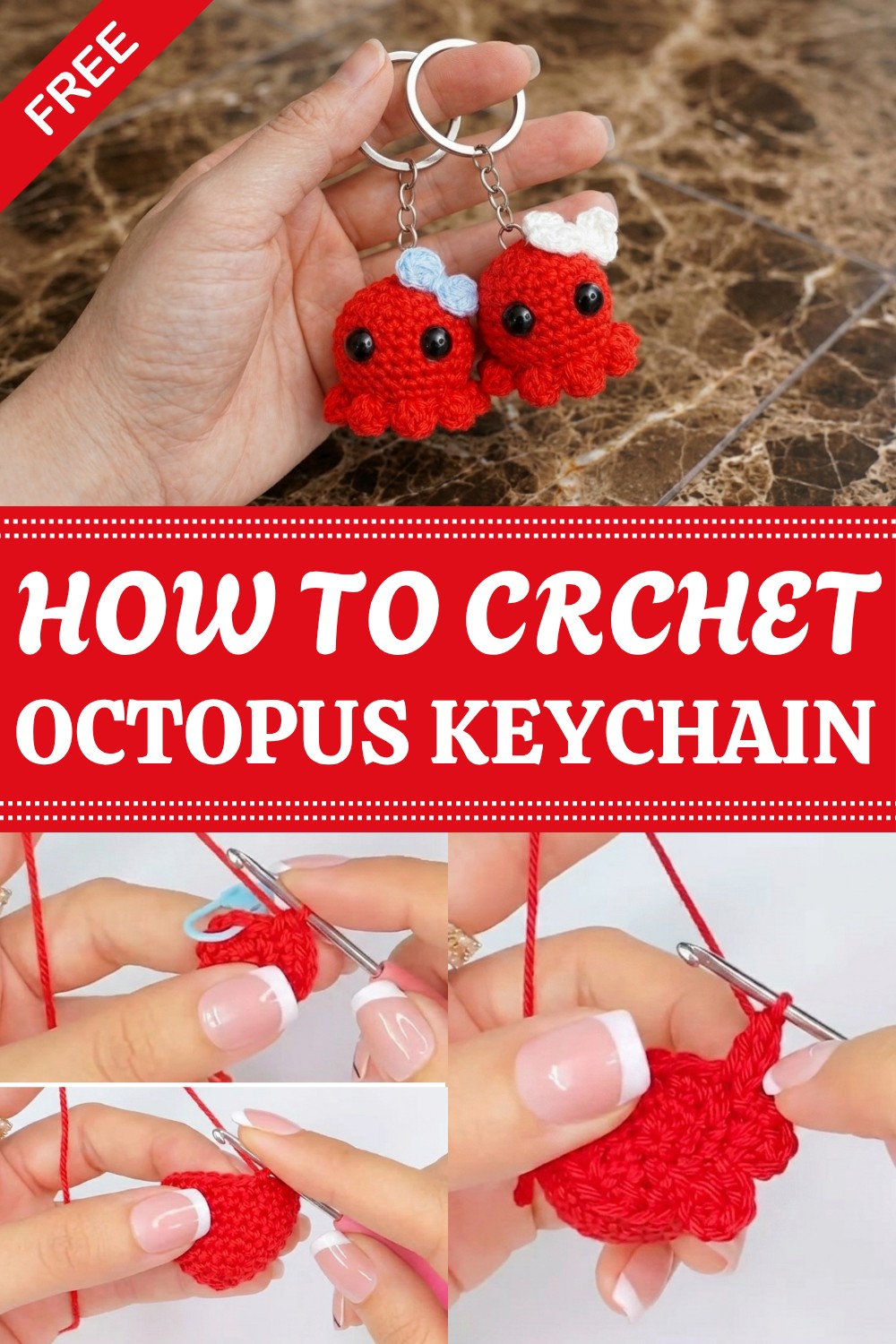 Crochet Octopus Keychain Pattern