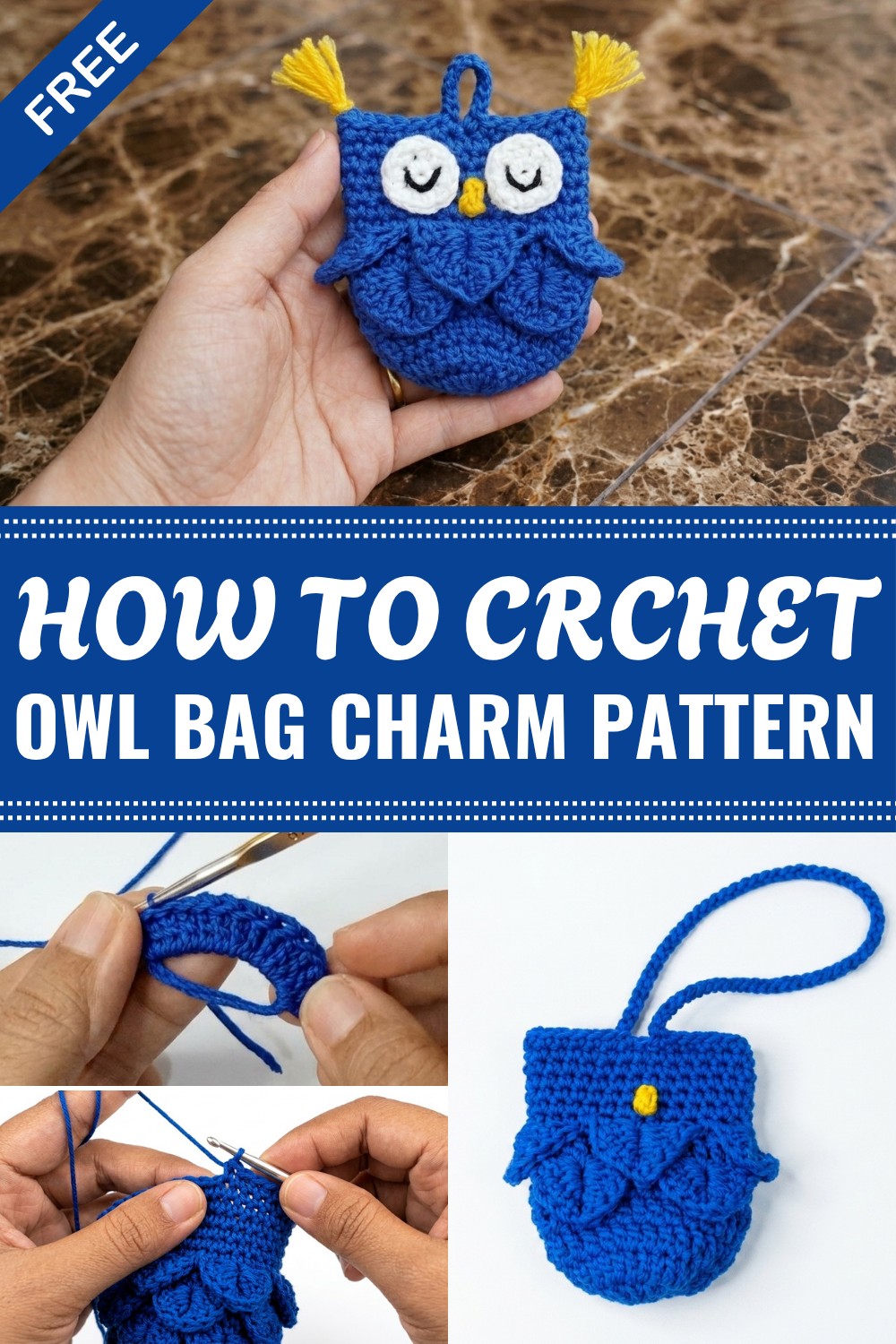 Crochet Owl Bag Charm Pattern