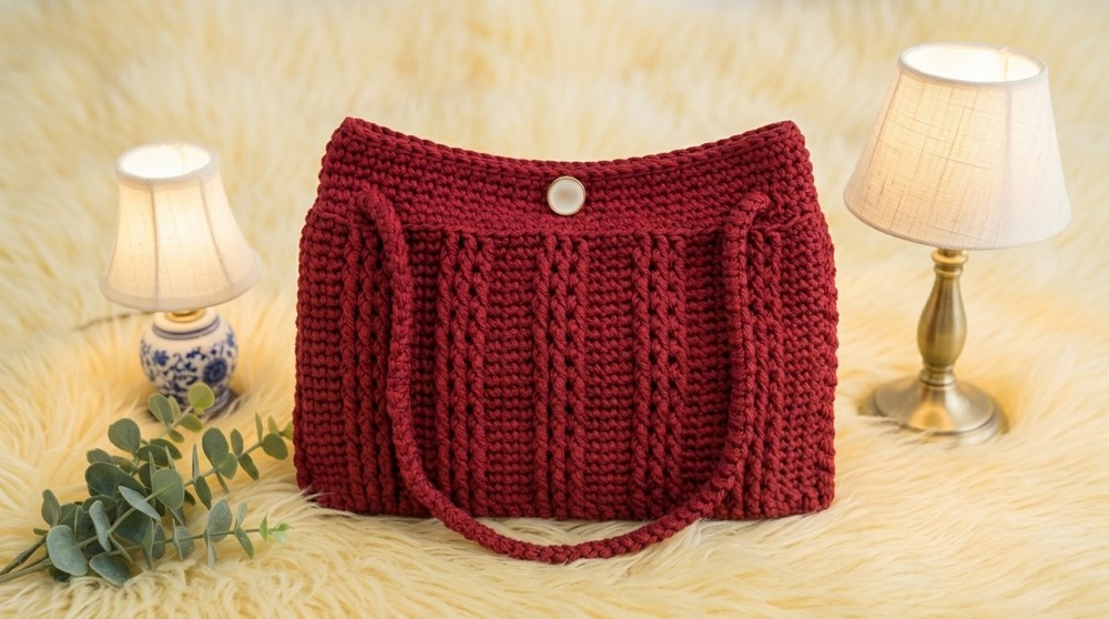 Crochet Ribbed Bag Pattern 5