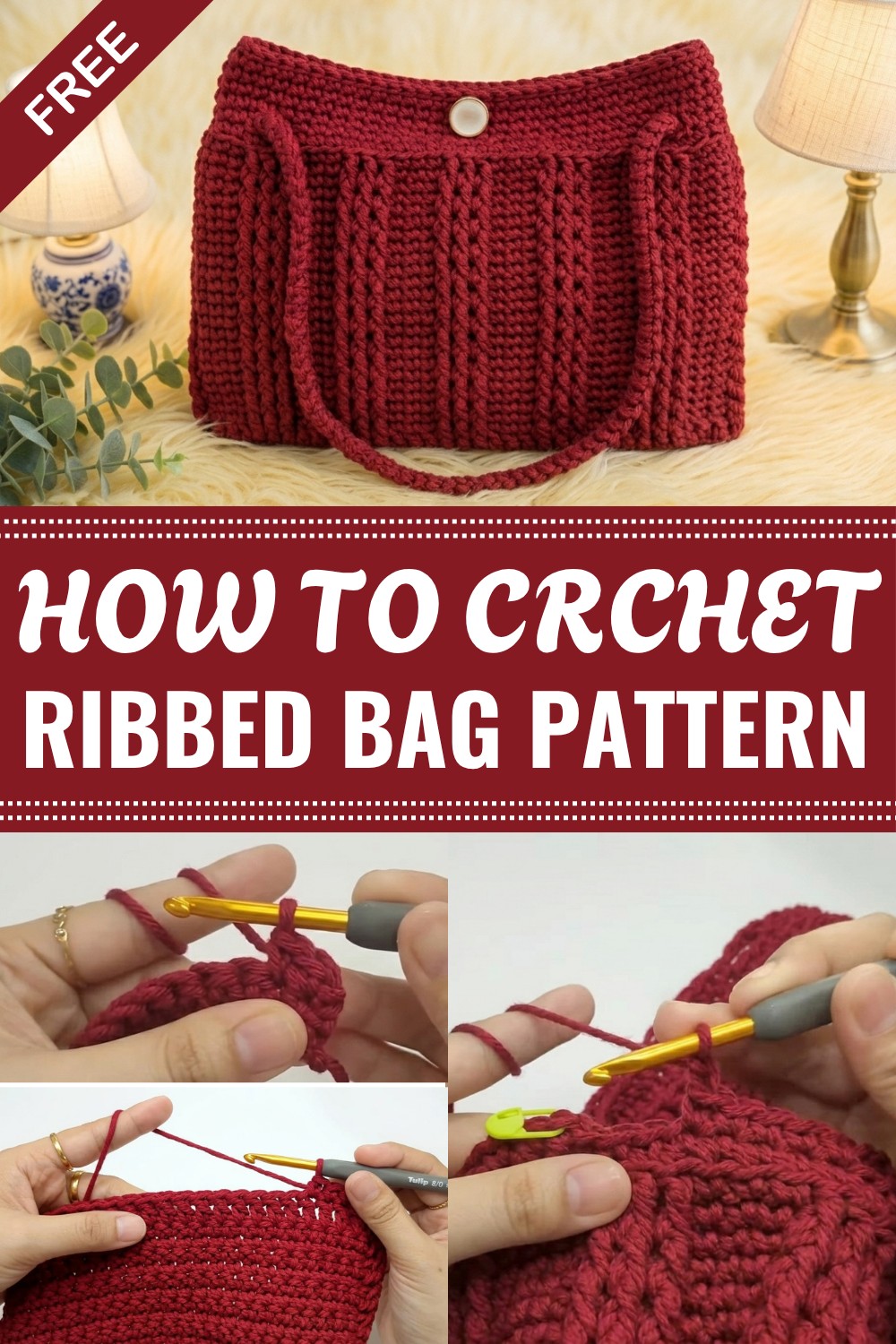 Crochet Ribbed Bag Pattern
