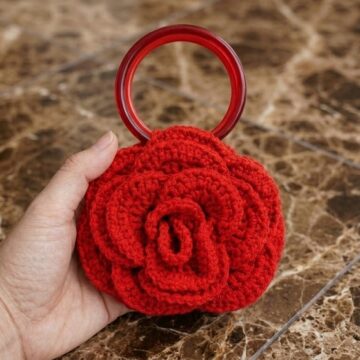 Crochet Rose Flower Bag Pattern 5