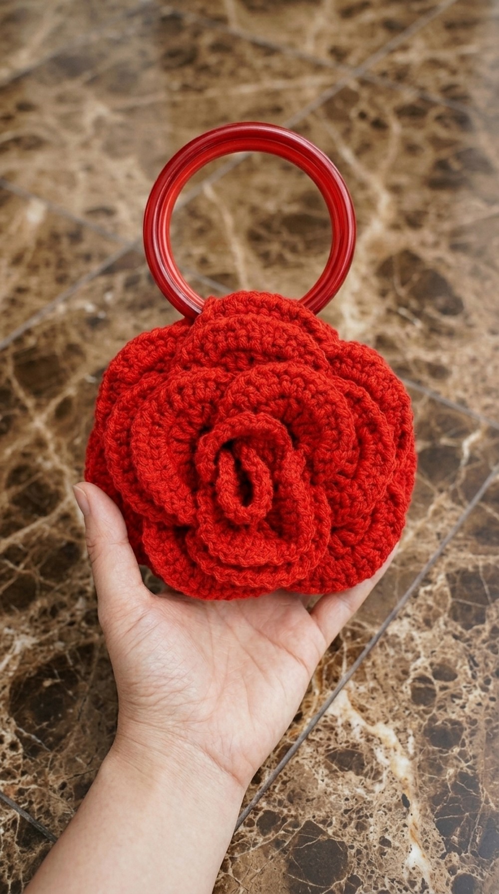Crochet Rose Flower Bag Pattern 6
