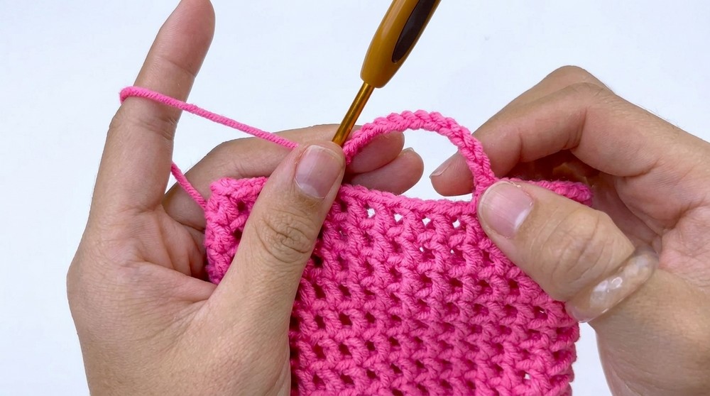 Crochet Shoulder Net Bag Pattern 4
