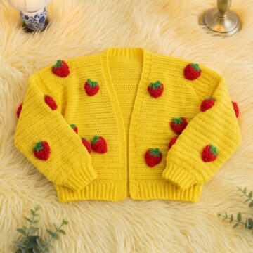 Crochet Strawberry Cardigan Pattern 6