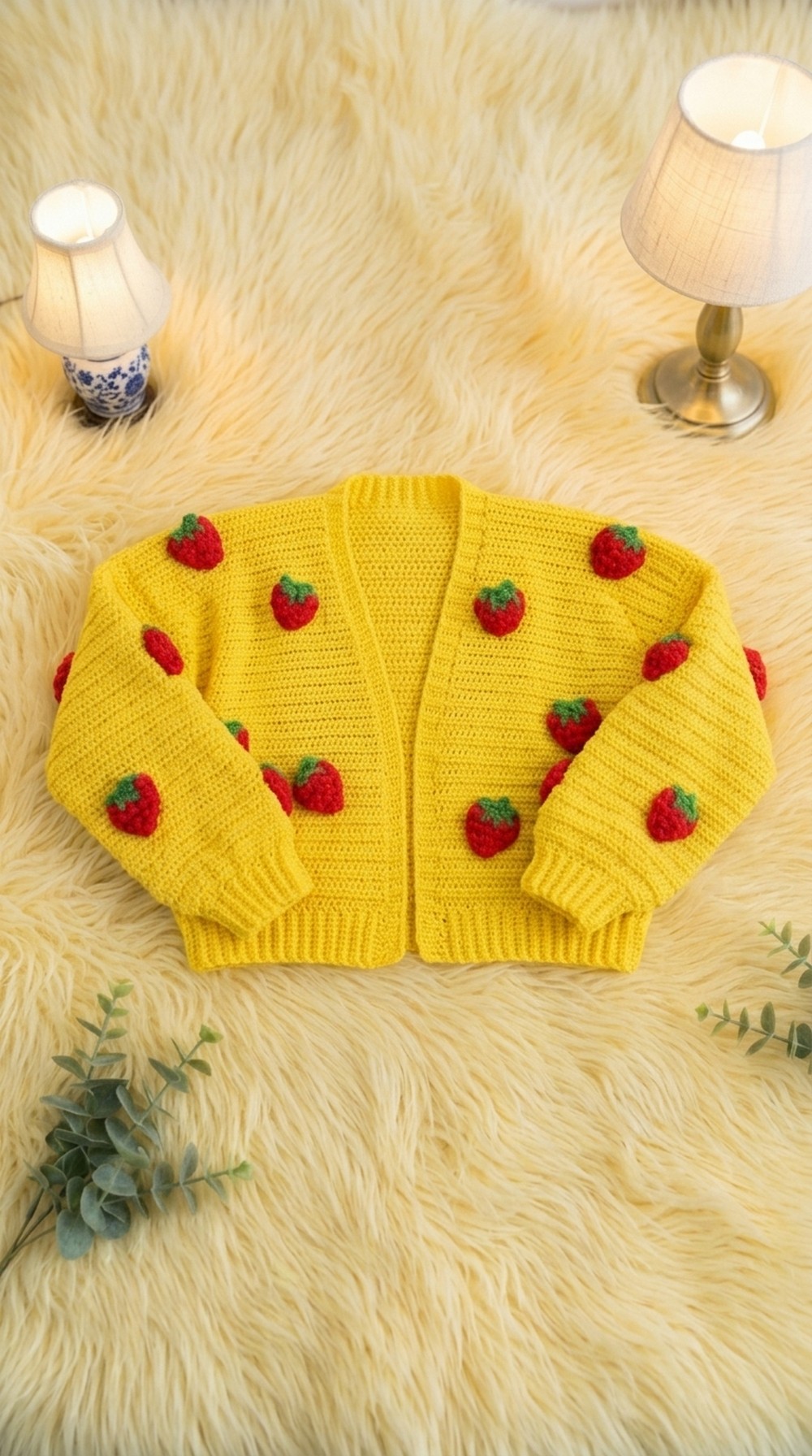 Crochet Strawberry Cardigan Pattern 6