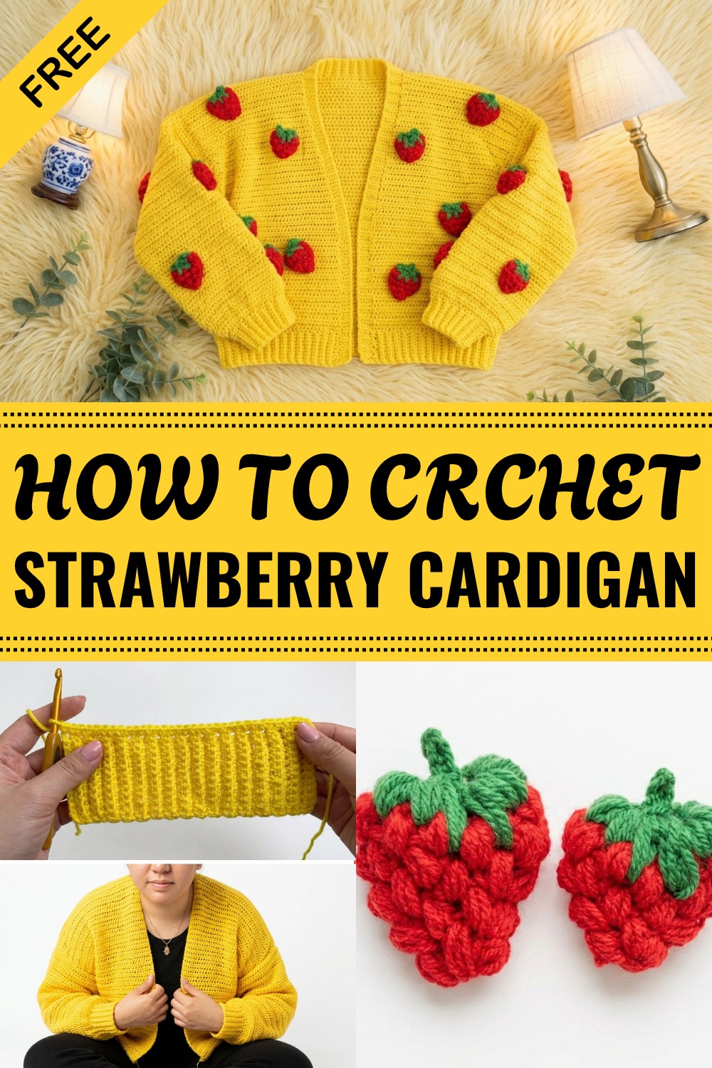 Crochet Strawberry Cardigan Pattern
