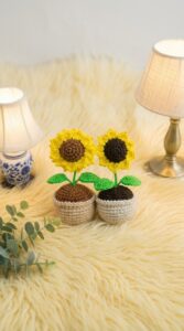 Crochet Sunflower Pot Pattern 6