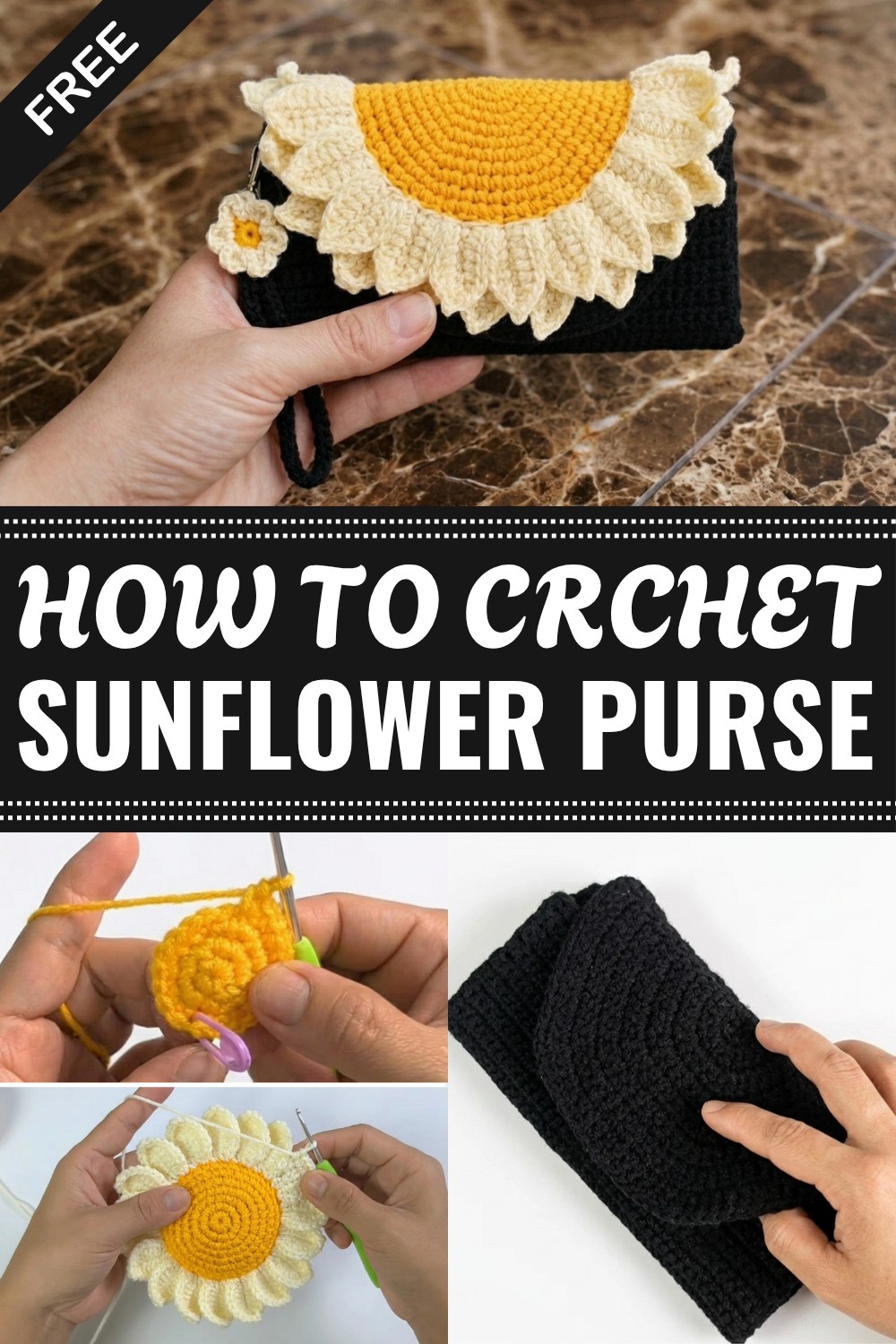 Crochet Sunflower Purse Pattern