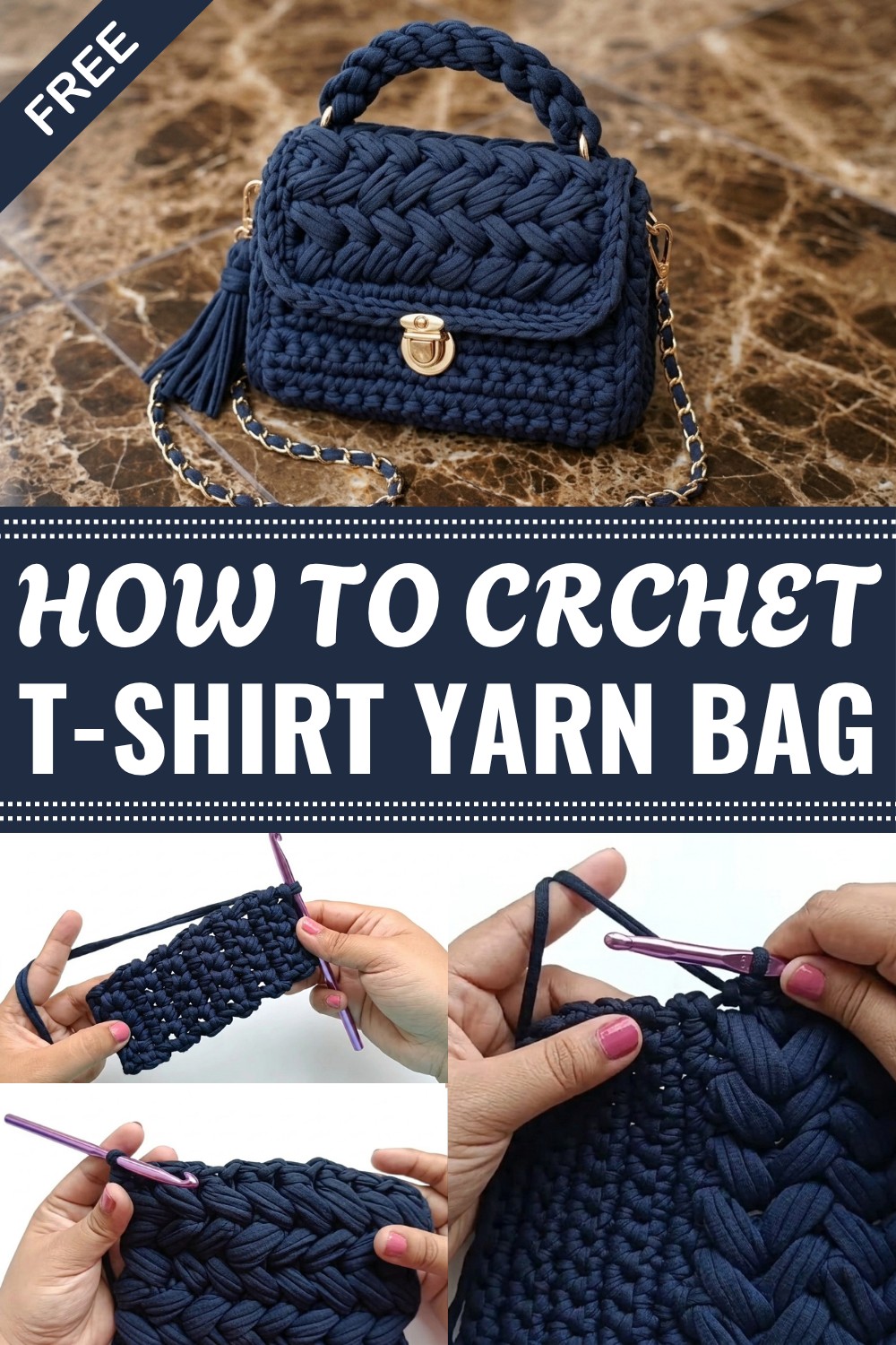 Crochet T-shirt Yarn Bag Pattern