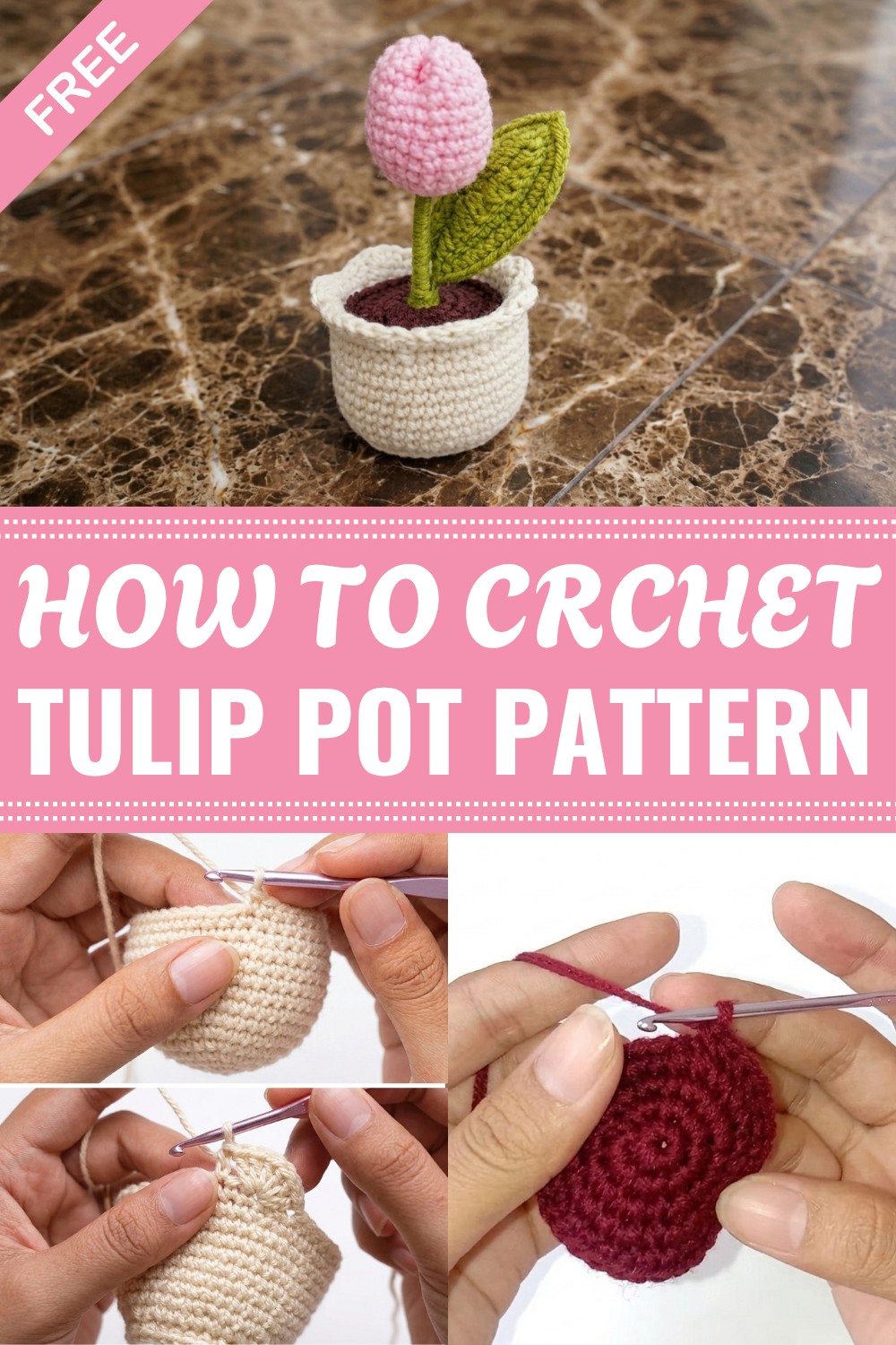 Crochet Tulip Pot Pattern
