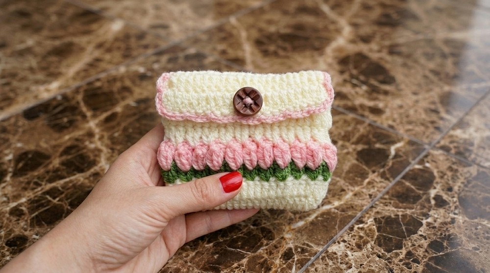 Crochet Tulip Pouch Pattern 5